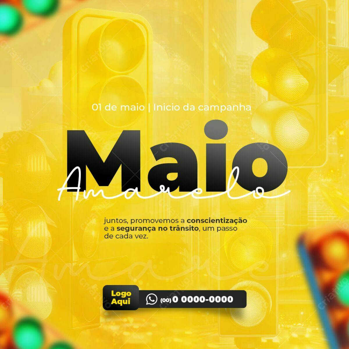 Flyer Maio Amarelo PSD Editável