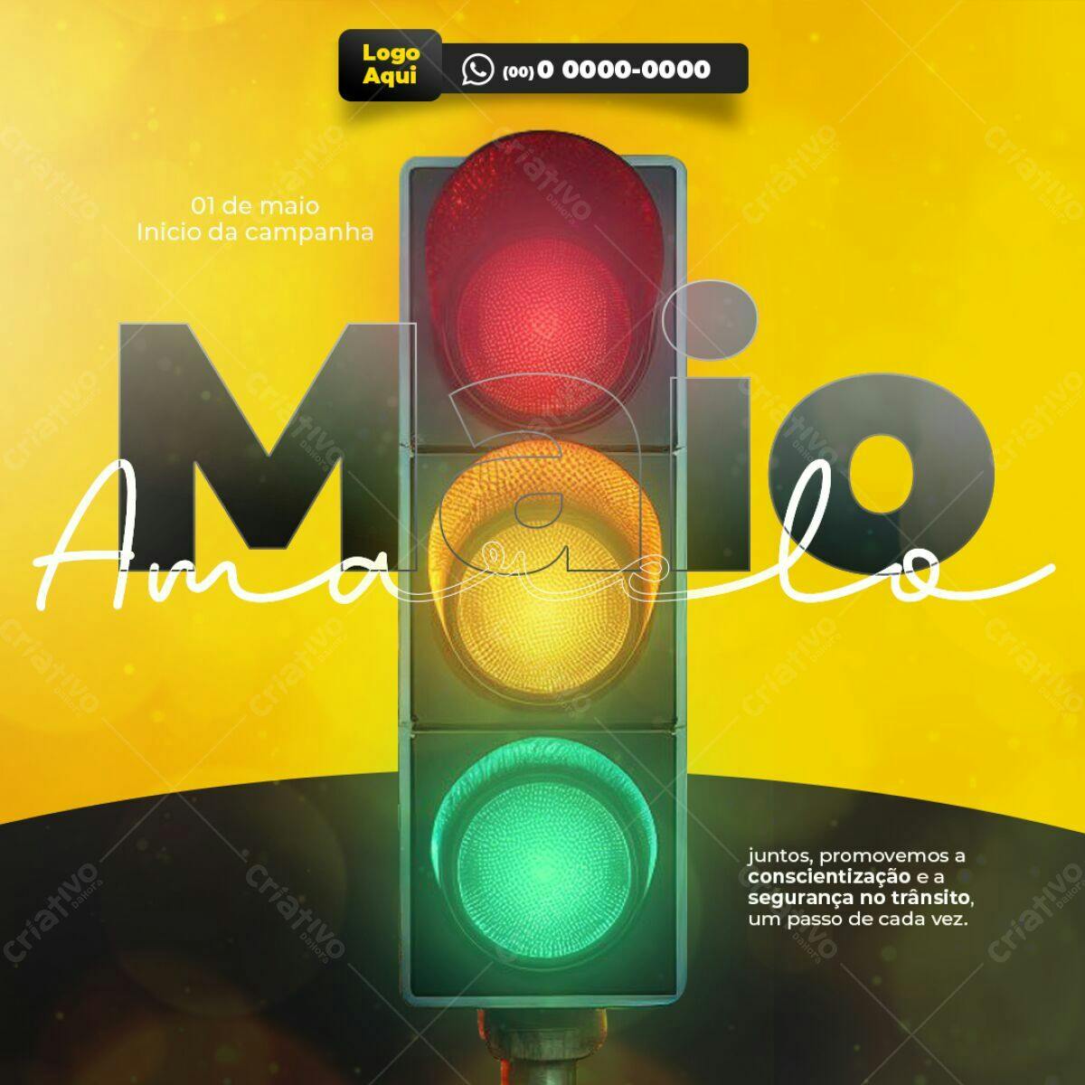 Flyer Maio Amarelo PSD Editável