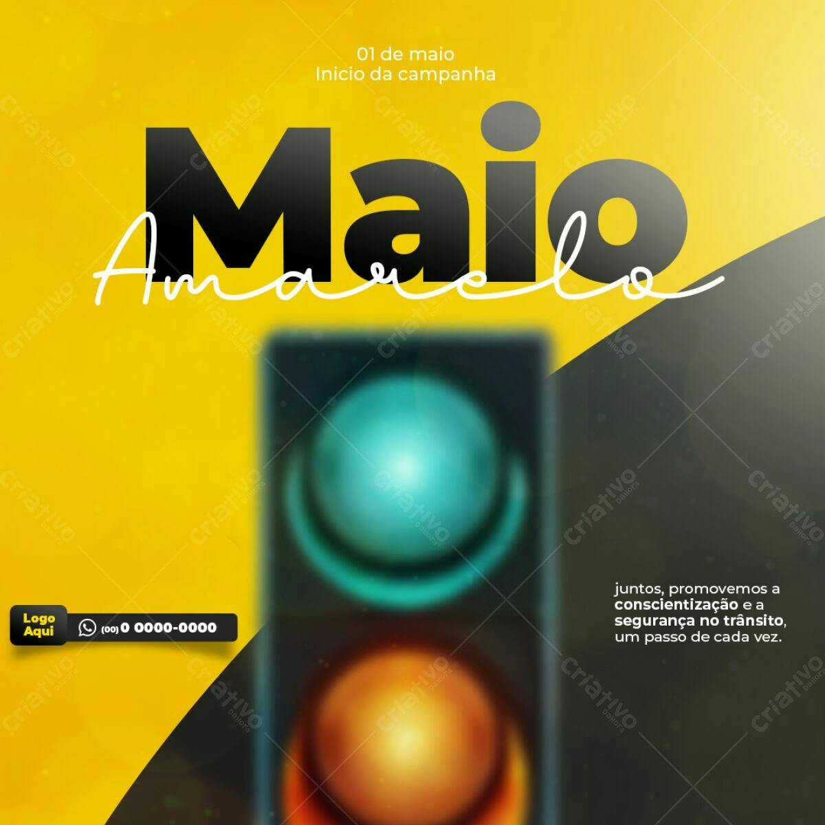 Flyer Maio Amarelo PSD Editável