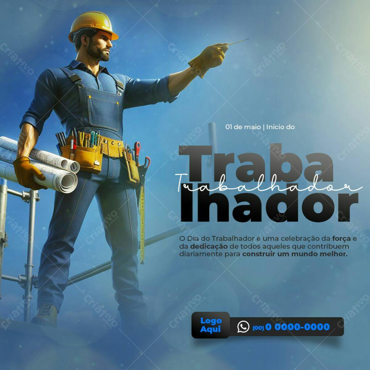 Postagem Dia do Trabalhador PSD Editável