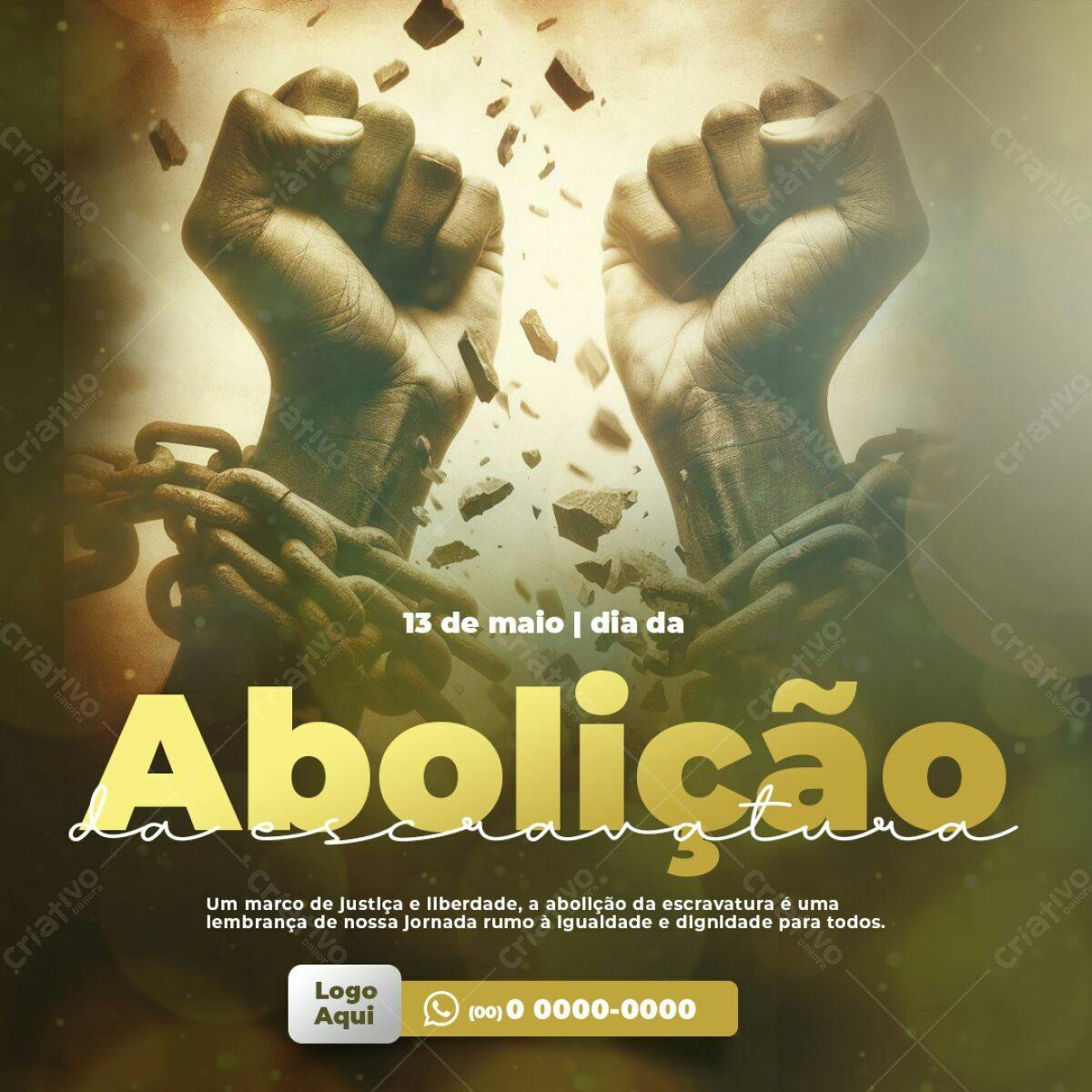 Post para Dia da Abolição da Escravatura PSD Editável