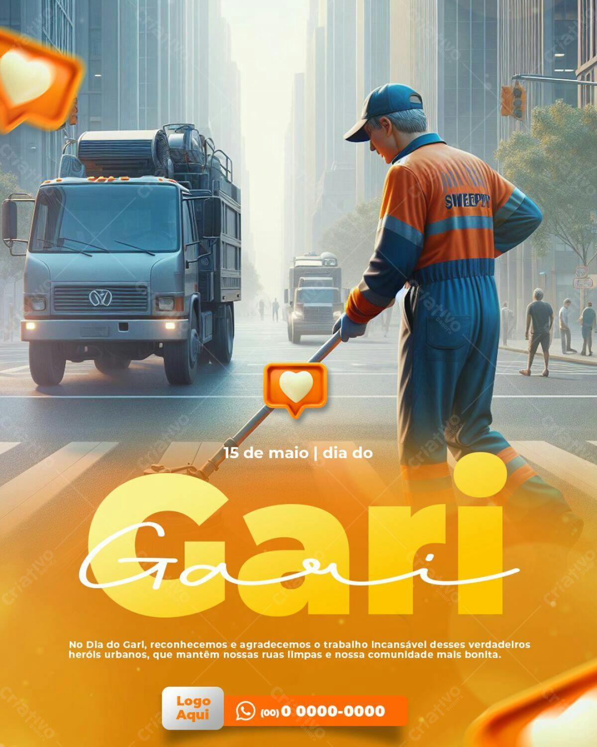 Flyer Dia do Gari PSD Editável