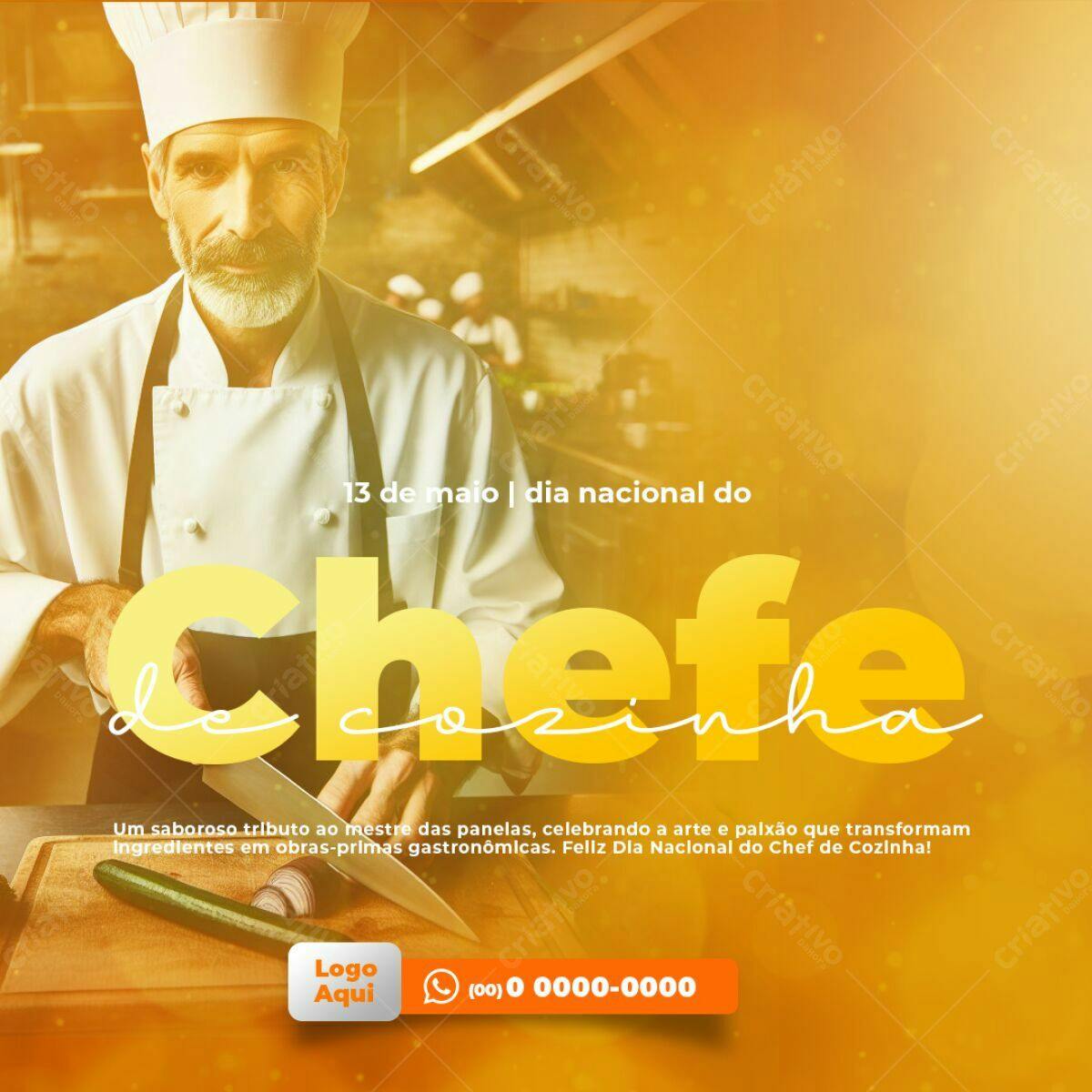 Postagem Dia do Chef de Cozinha PSD Editável