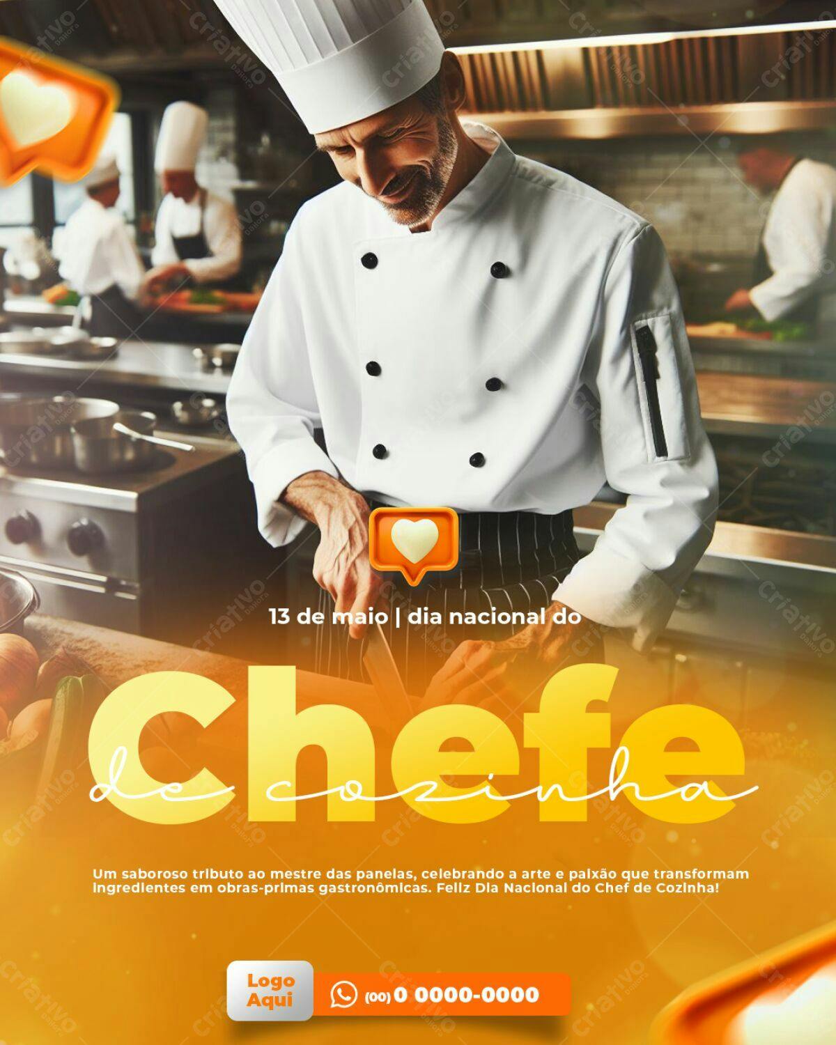 Flyer Dia Nacional do Chef de Cozinha PSD Editável
