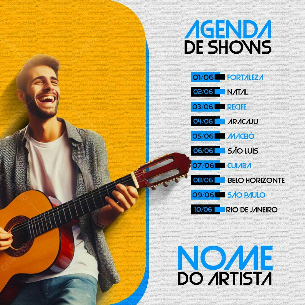 Flyer para Turnê Musical PSD Editável