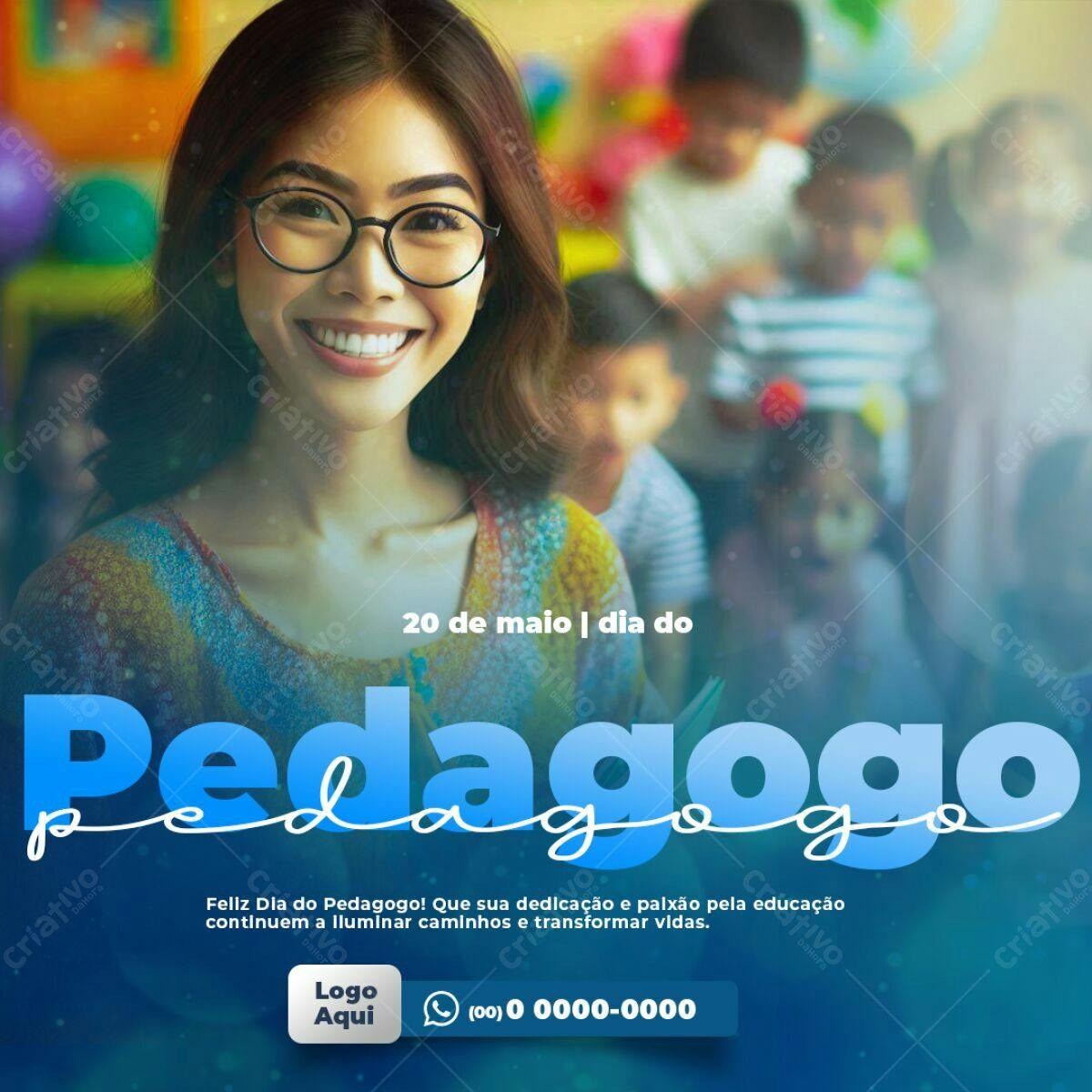 Post para Dia do Pedagogo PSD Editável