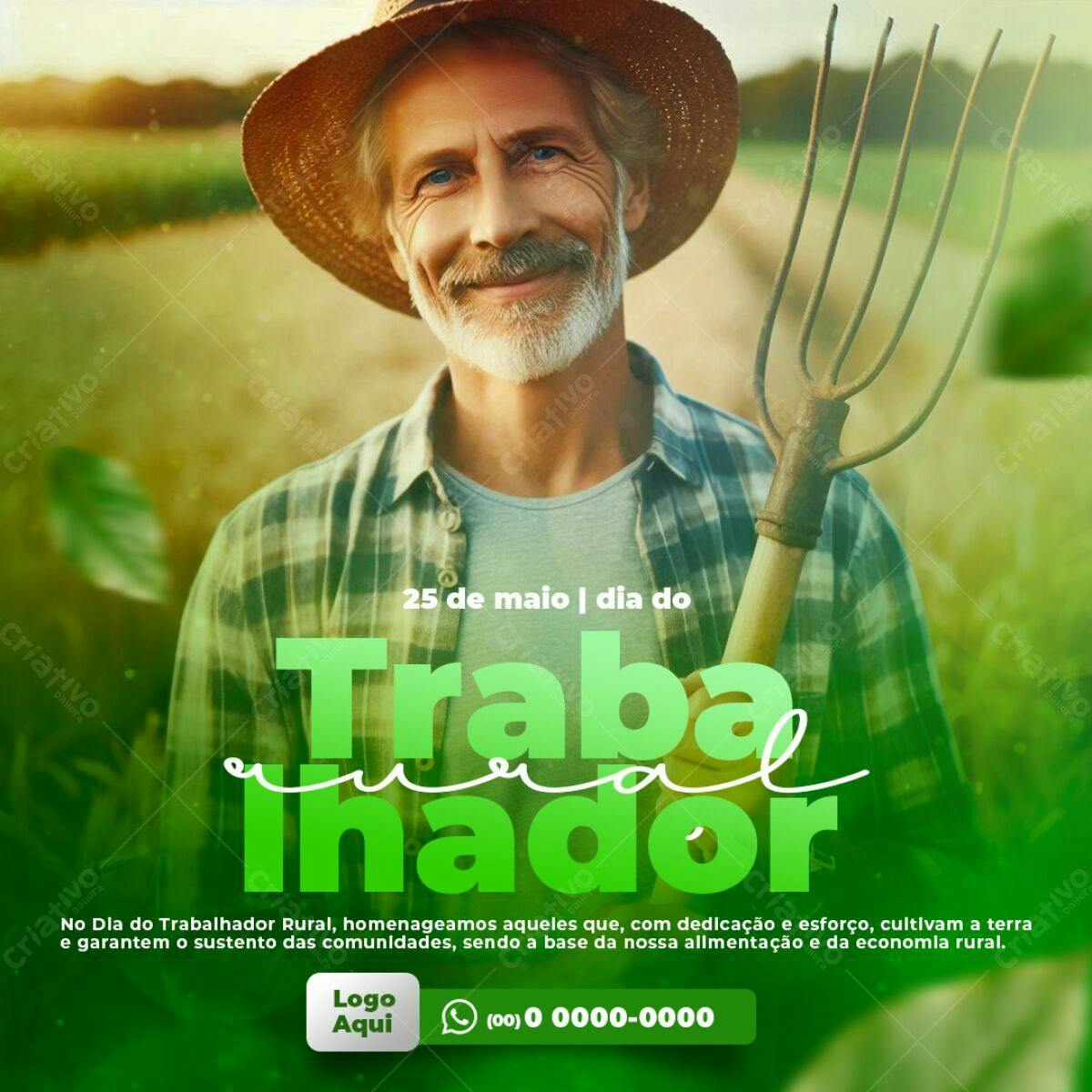 Postagem Dia do Trabalhador Rural PSD Editável