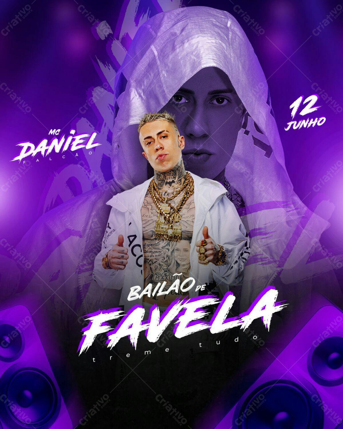 Flyer Baile de Favela MC Daniel PSD Editável