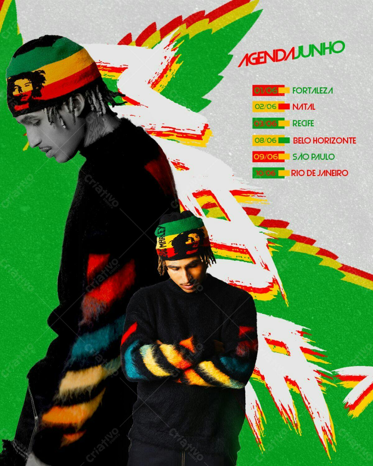Flyer Agenda Junho PSD Editável