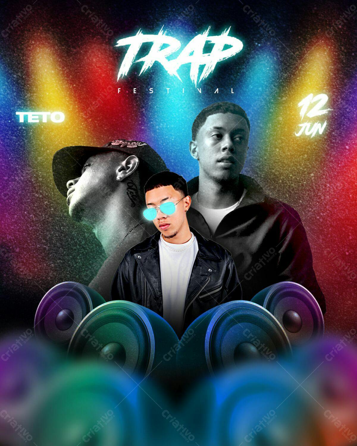 Flyer para Festival Trap PSD Editável
