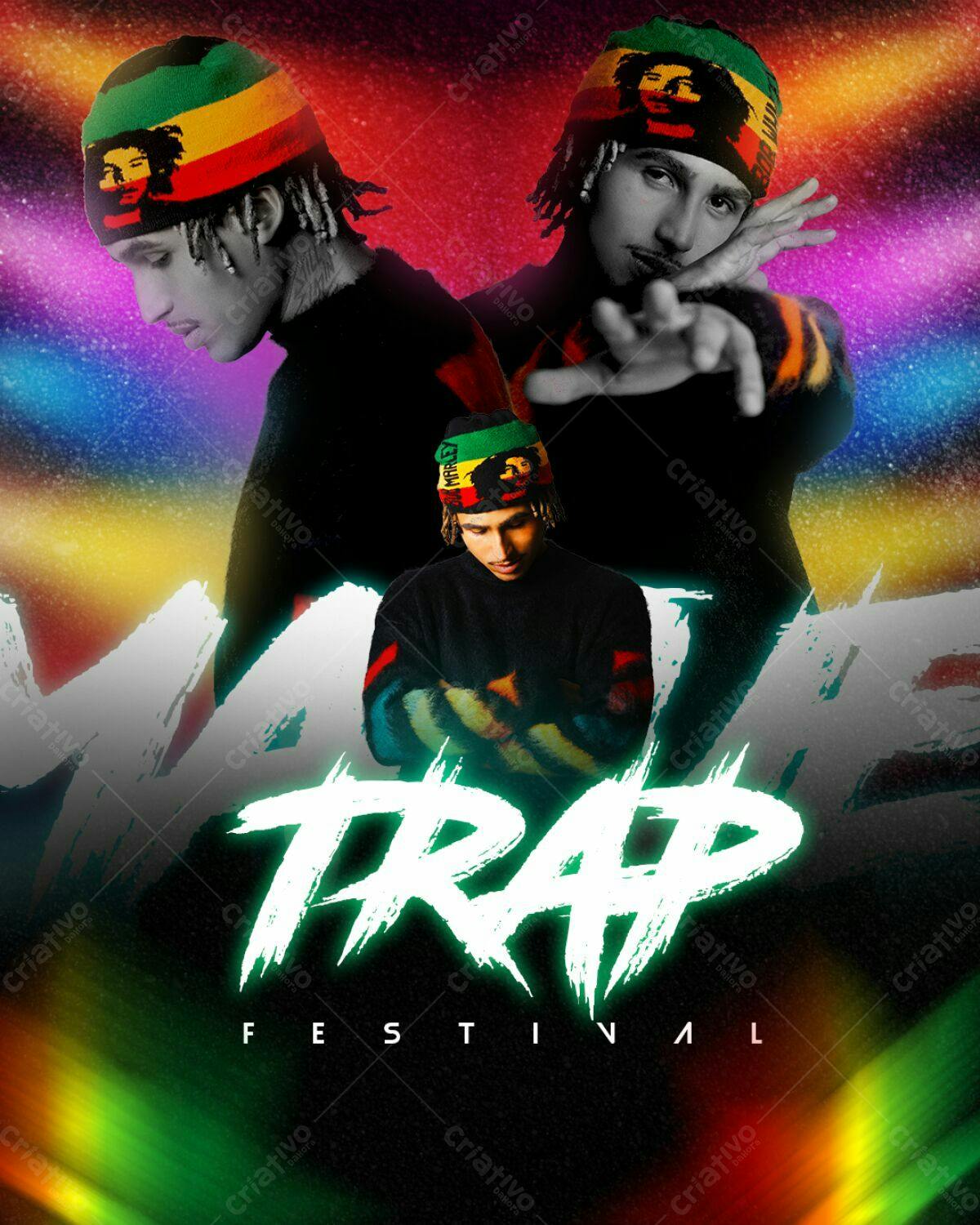 Flyer para Festival Trap PSD Editável