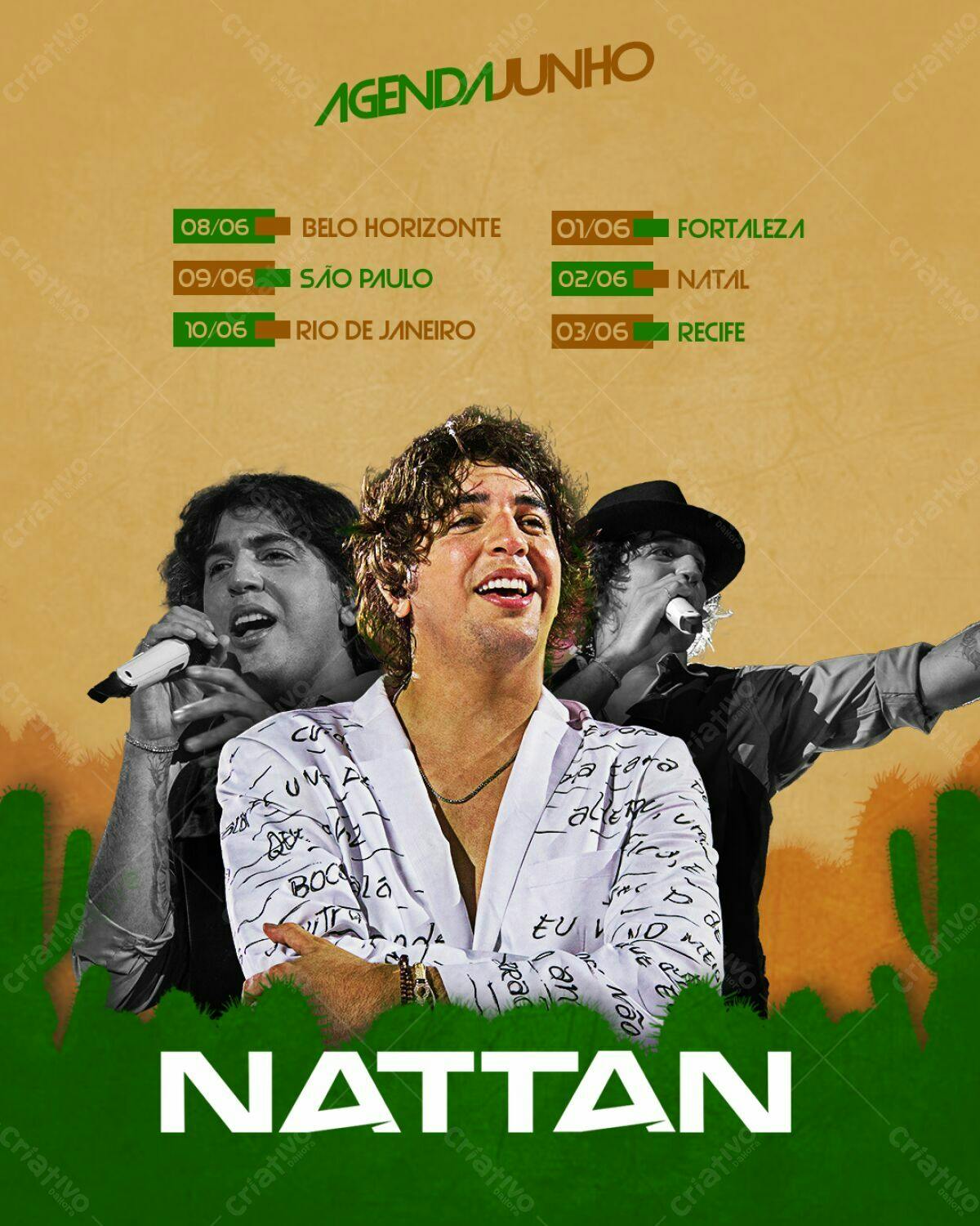 Flyer Agenda de Shows Nattan Junho PSD Editável