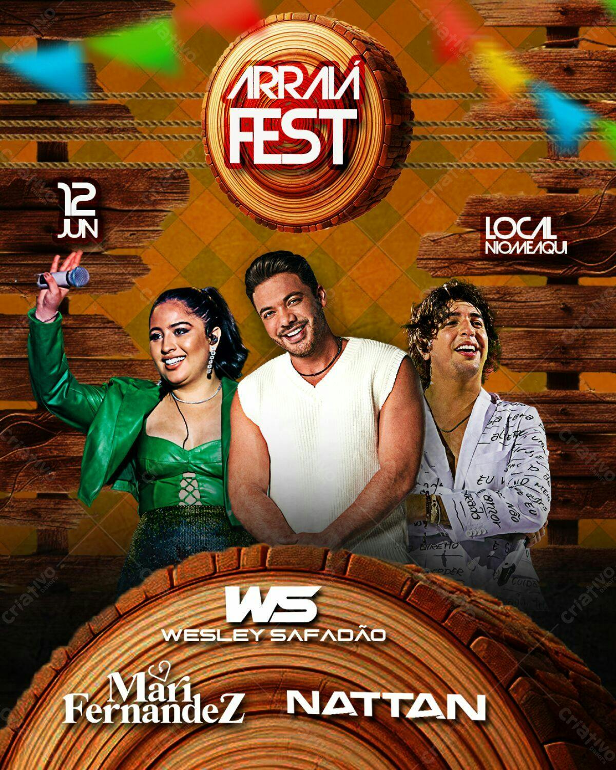 Flyer Arraial Fest 12 de Junho PSD Editável