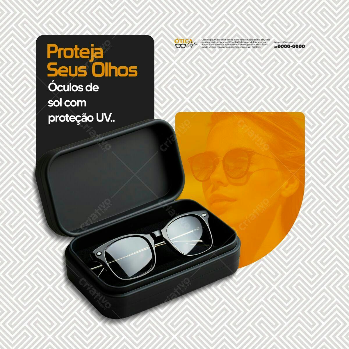 Flyer Óculos de Sol com Proteção UV PSD Editável