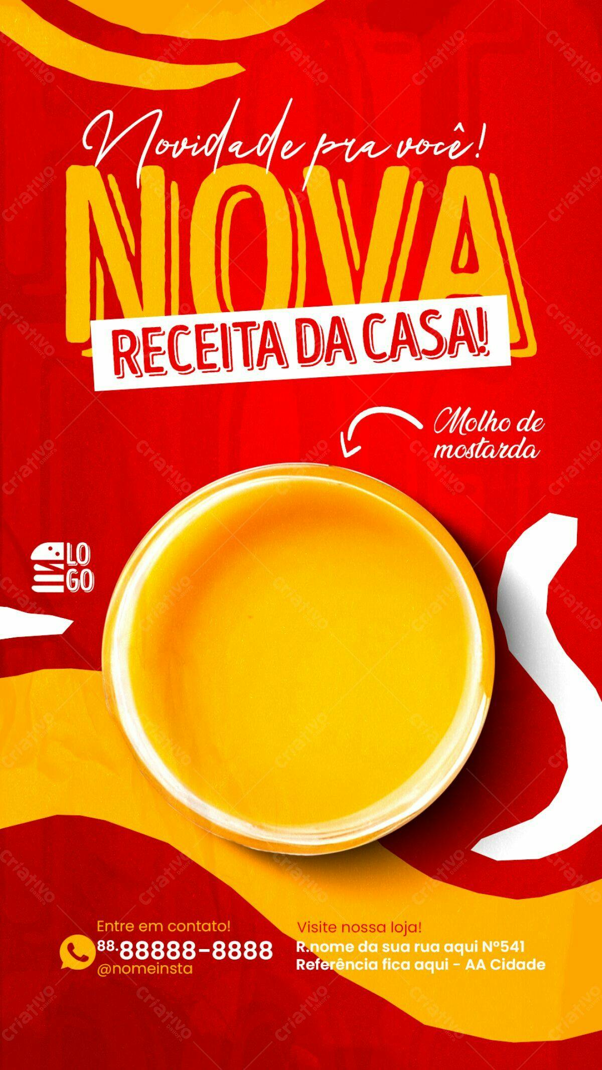 Flyer Molho de Mostarda PSD Editável