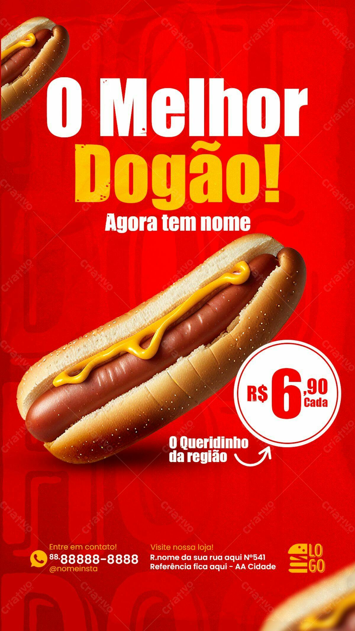 Flyer para Lançamento de Hot Dog PSD Editável