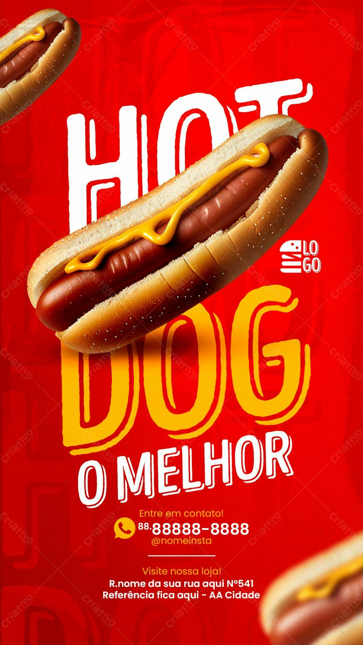 Flyer Hot Dog PSD Editável
