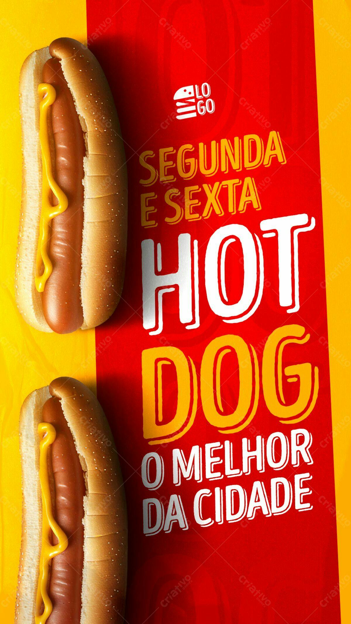 Flyer Promoção Hot Dog Segunda e Sexta PSD Editável