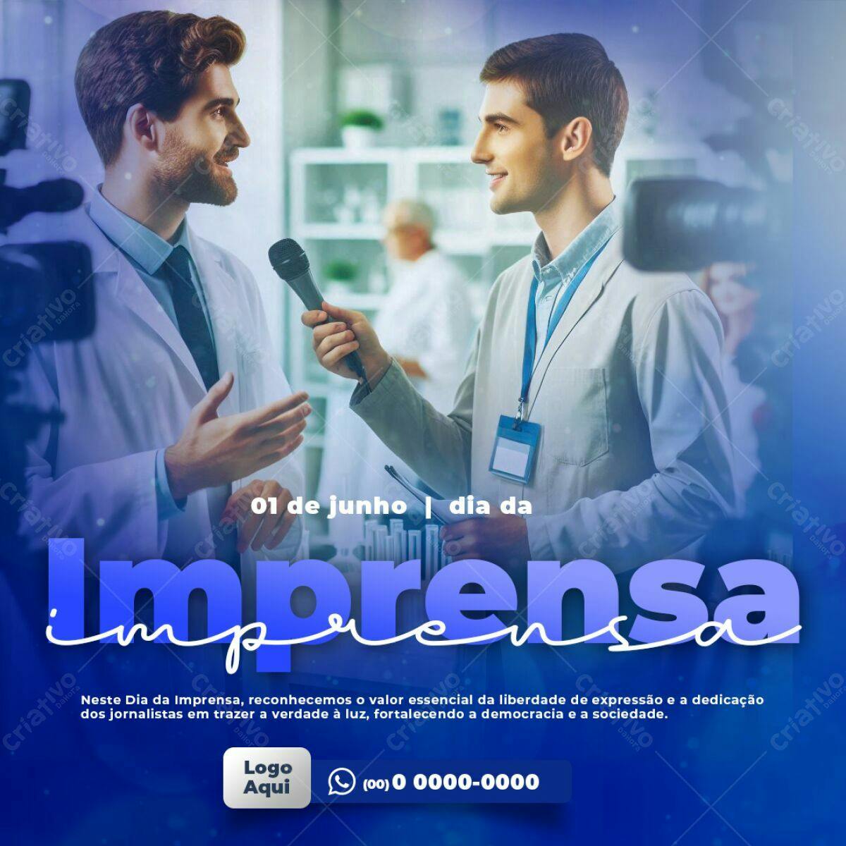 Post para o Dia da Imprensa PSD Editável