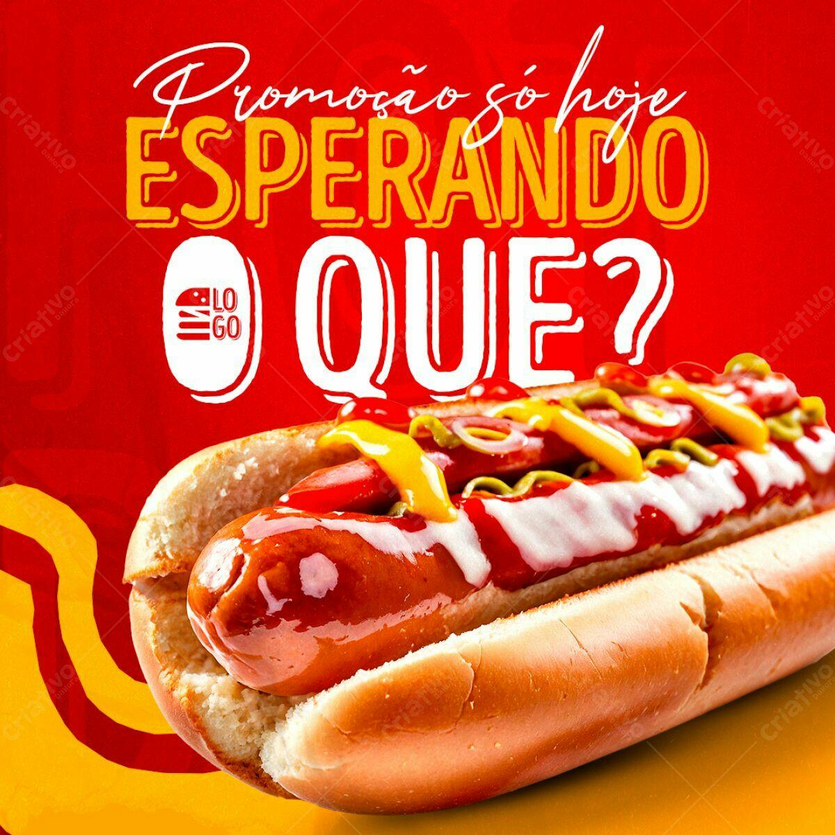 Flyer Promoção Hot Dog PSD Editável