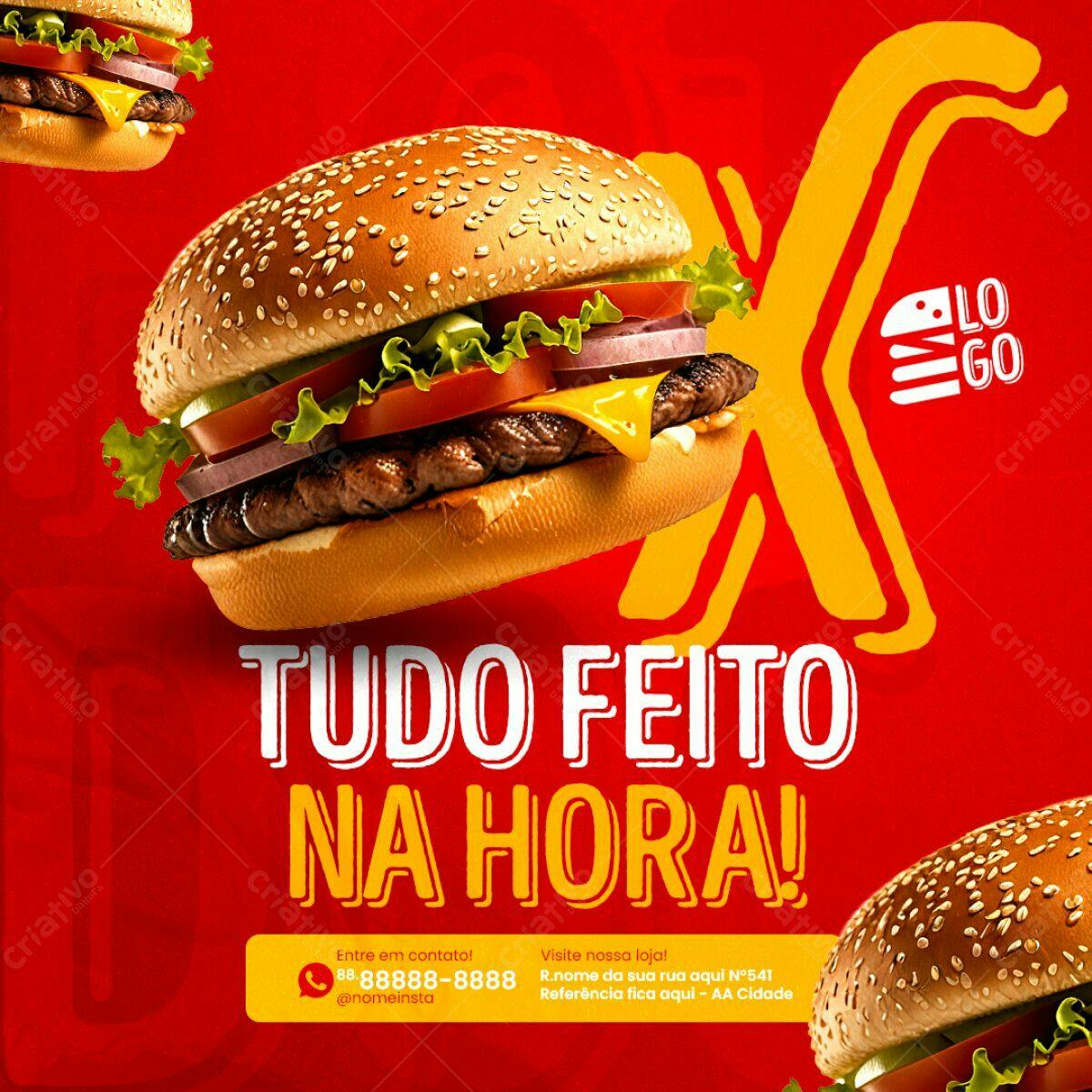 Flyer para Lanchonete PSD Editável