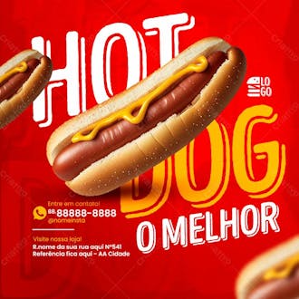 Feed o melhor hot dog social media lanchonete psd editável