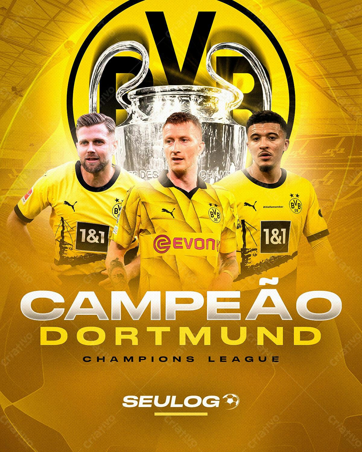 Flyer Borussia Dortmund Campeão Champions League PSD Editável