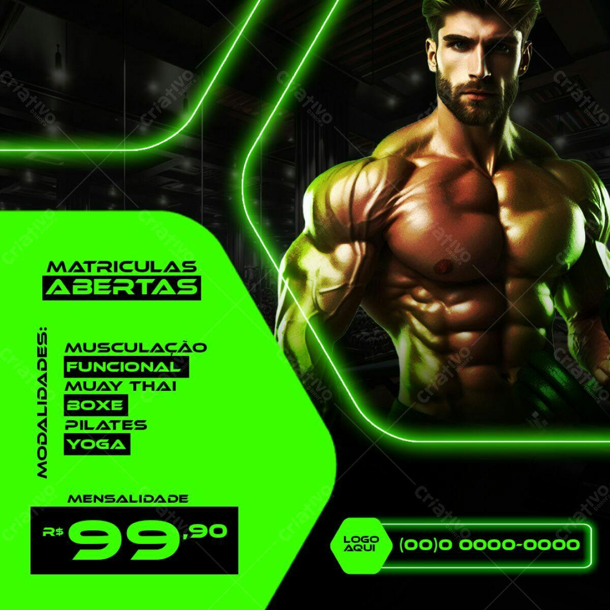 Flyer Academia Matrículas Abertas PSD Editável