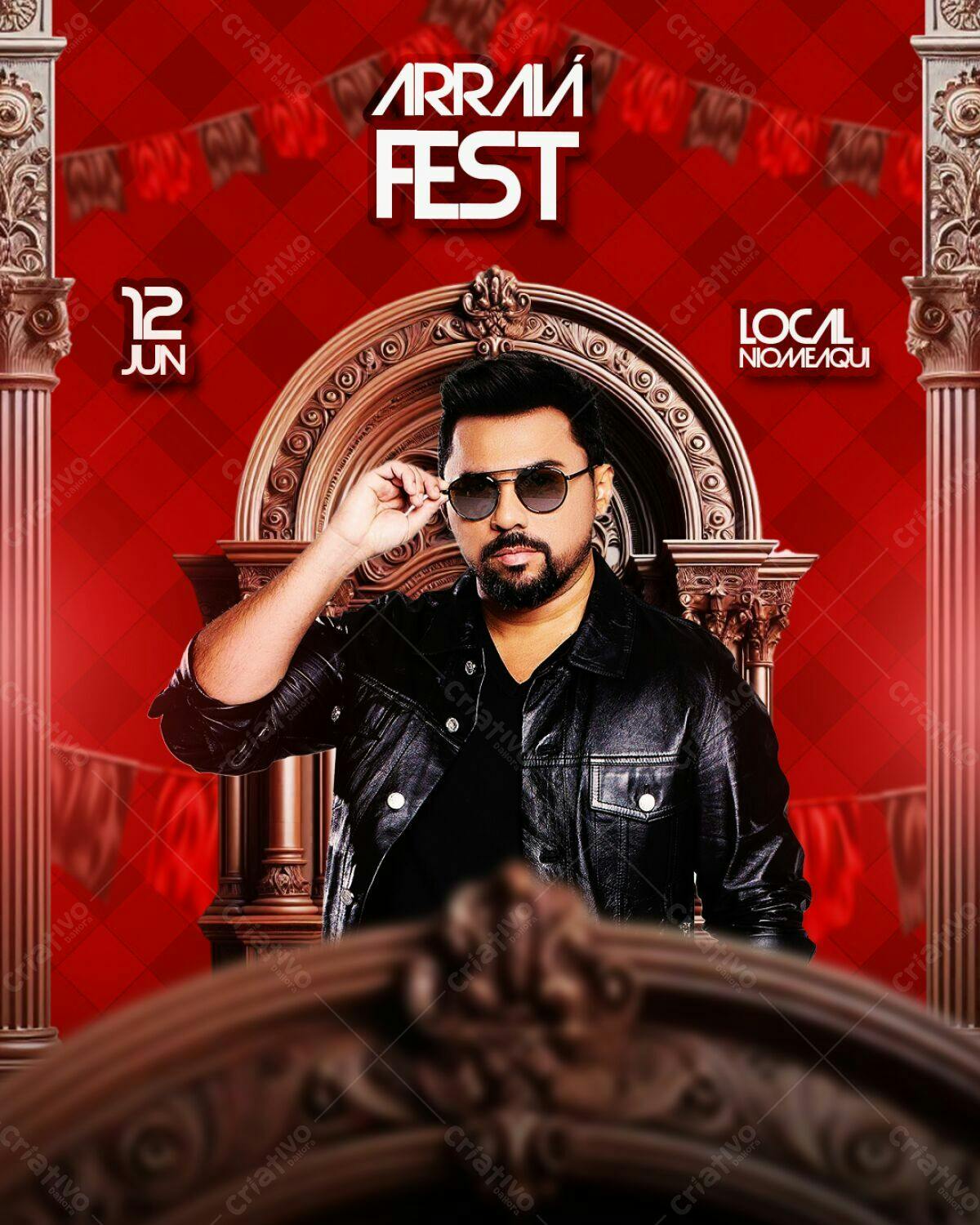 Flyer Festa Junina Arraial Fest PSD Editável