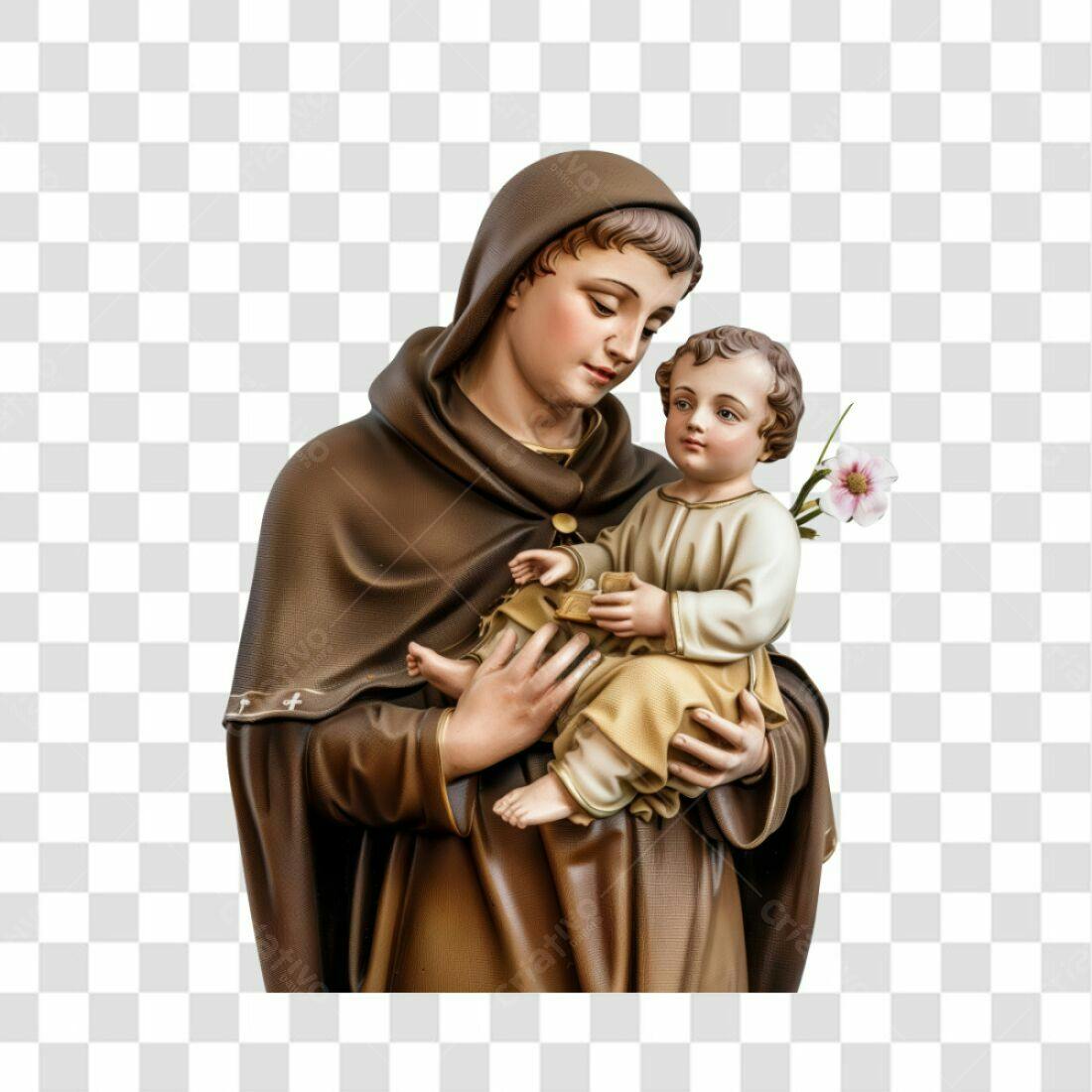 Imagem PNG Santo Antonio com o Menino Jesus fundo transparente