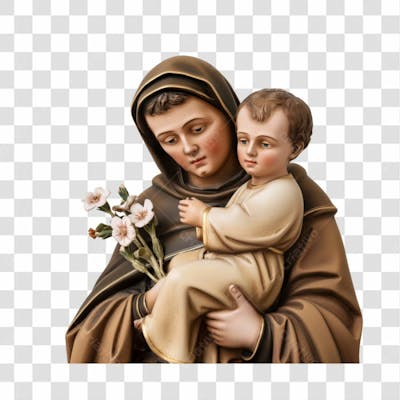 Imagem Católica Santo Antônio Pádua Lisboa Com Fundo Transparente