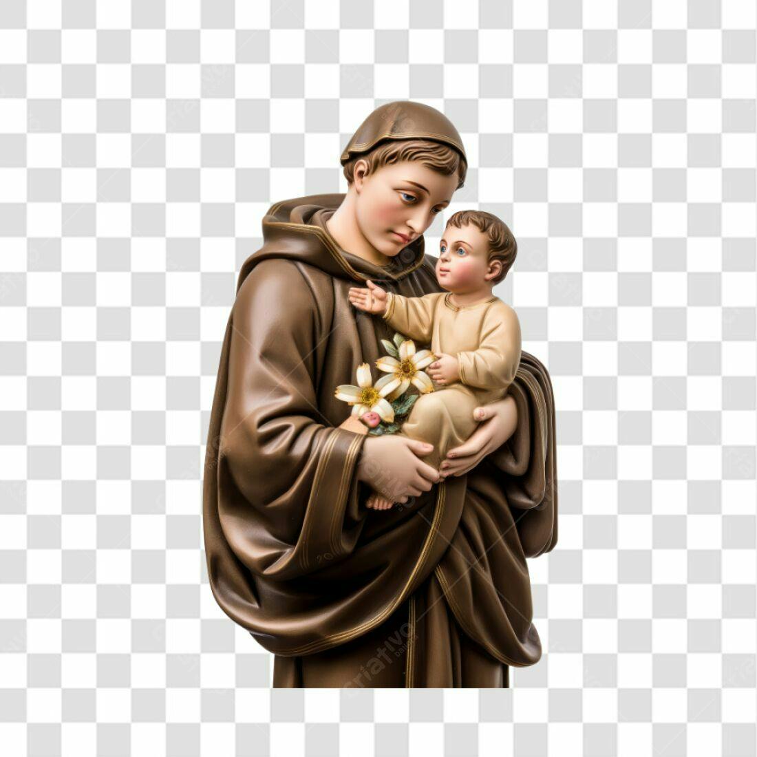 Icone Santo Antônio com Menino Jesus PNG com fundo transparente