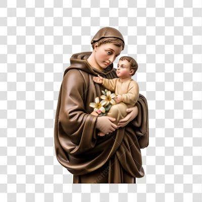 Imagem Católica Santo Antônio Pádua Lisboa Com Fundo Transparente