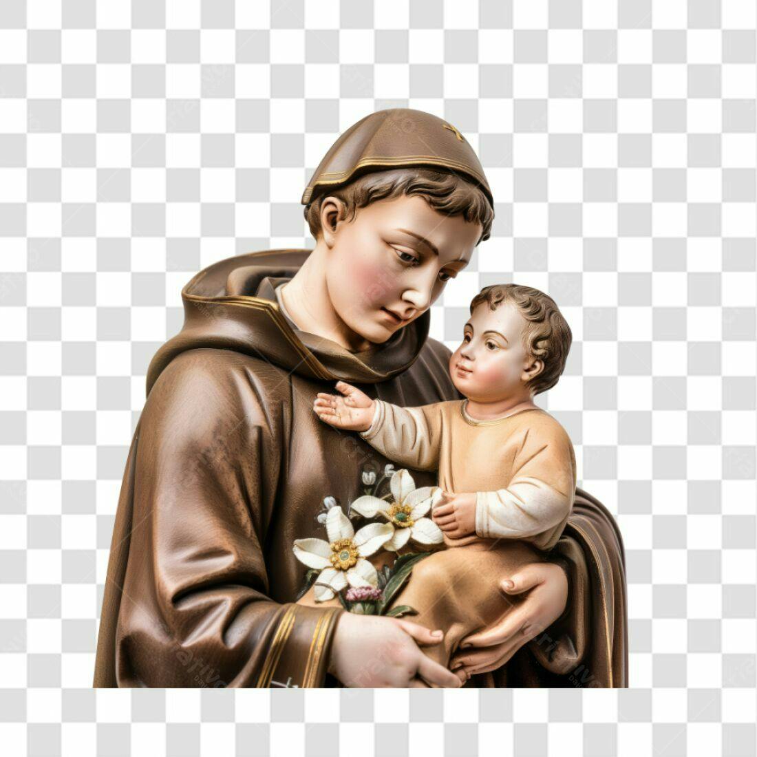 Imagem Santo Antônio e o Menino Jesus PNG com fundo transparente