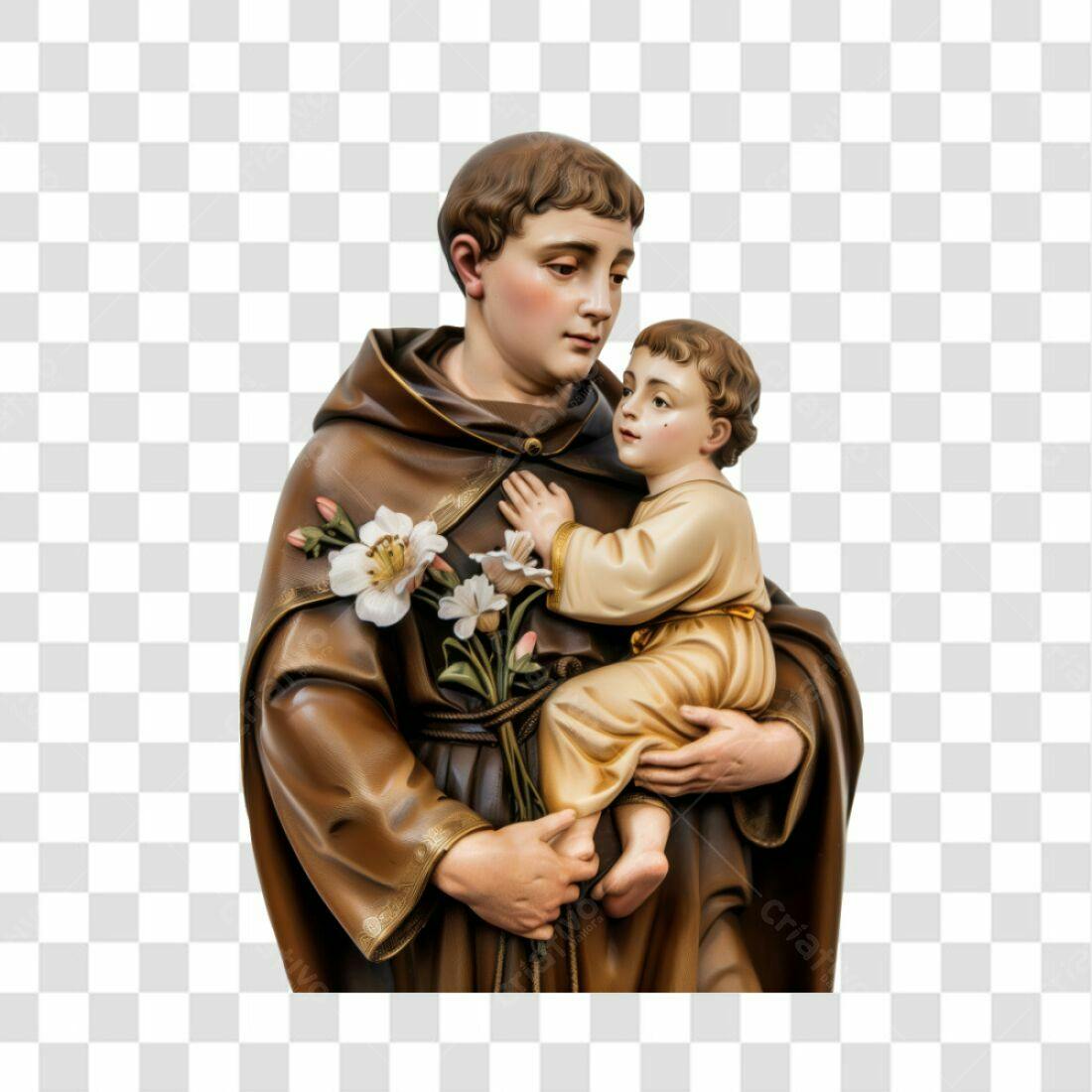 Icone Santo Antonio com o Menino Jesus PNG com fundo transparente