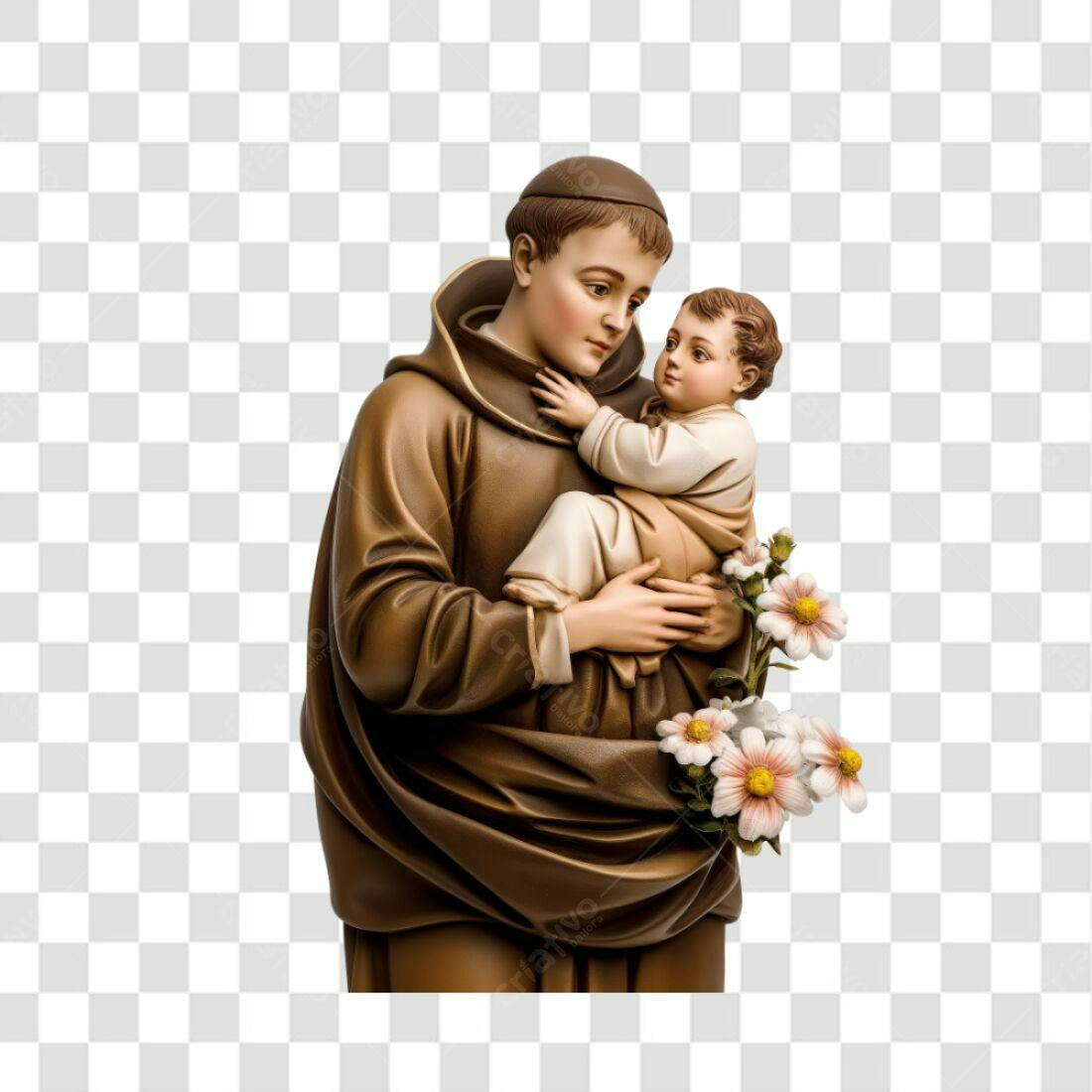 Imagem PNG Santo Antonio com o Menino Jesus com fundo transparente