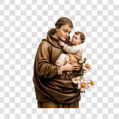 Imagem Católica Santo Antônio Pádua Lisboa Com Fundo Transparente
