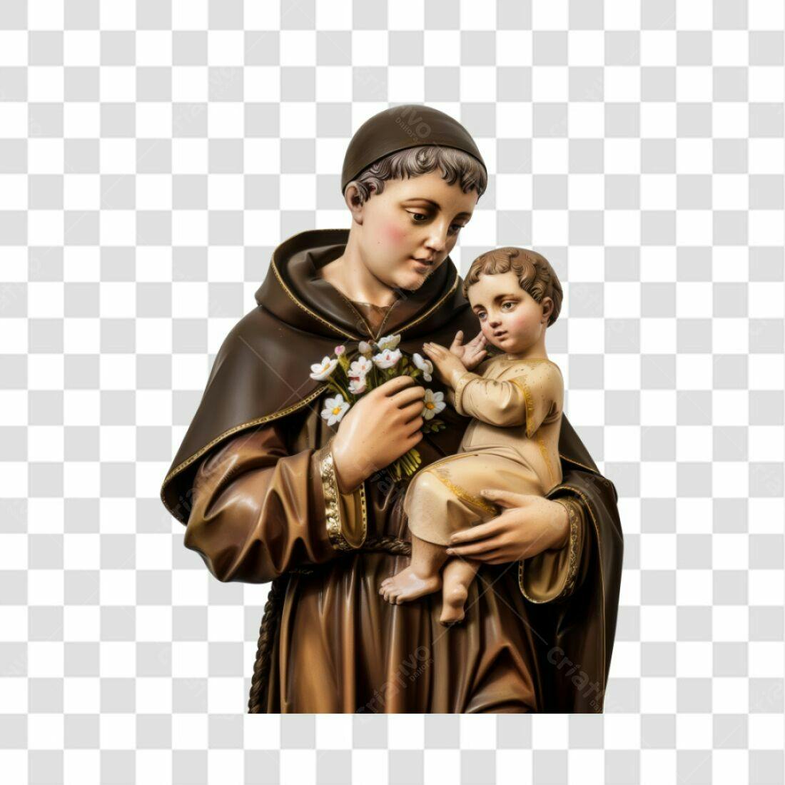 Icone Santo Antonio com Menino Jesus PNG com fundo transparente