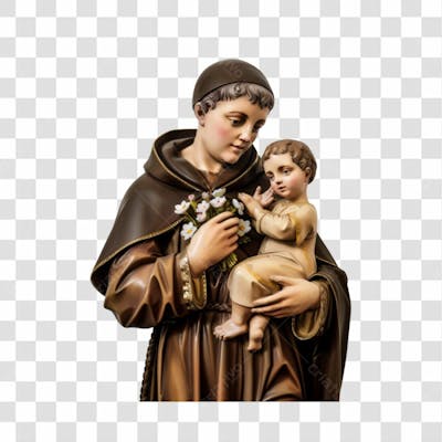 Imagem Católica Santo Antônio Pádua Lisboa Com Fundo Transparente