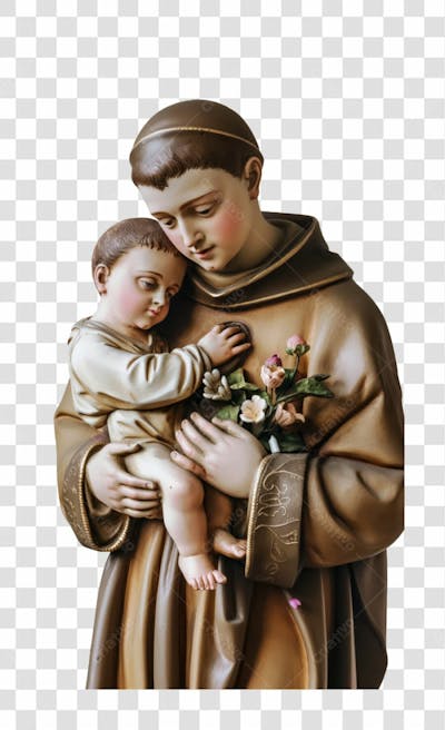 Imagem Católica Santo Antônio Pádua Lisboa Com Fundo Transparente