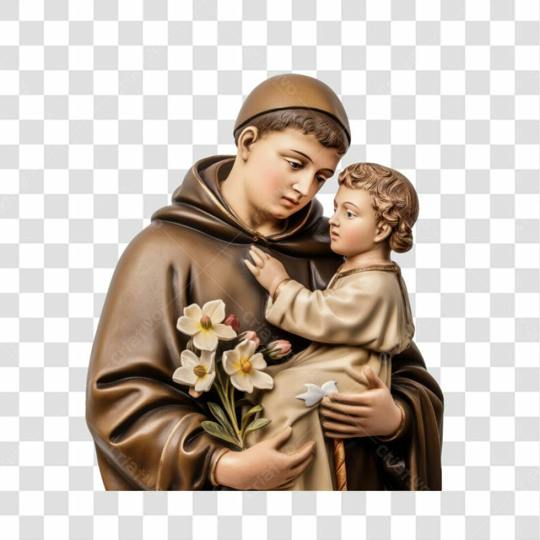 Icone Santo Antonio com o menino Jesus PNG com fundo transparente