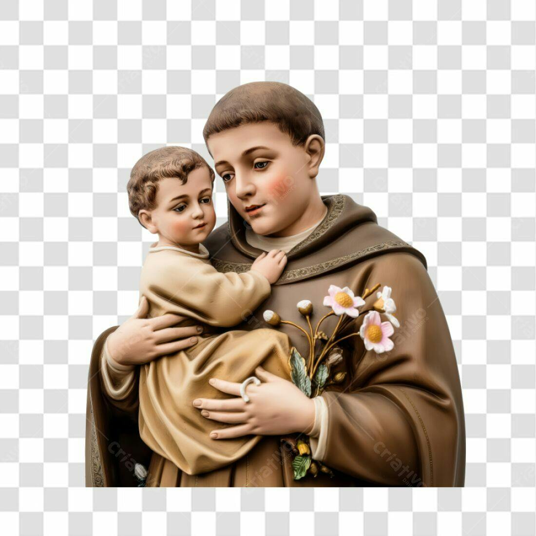 Icone Santo Antonio com o Menino Jesus PNG com fundo transparente