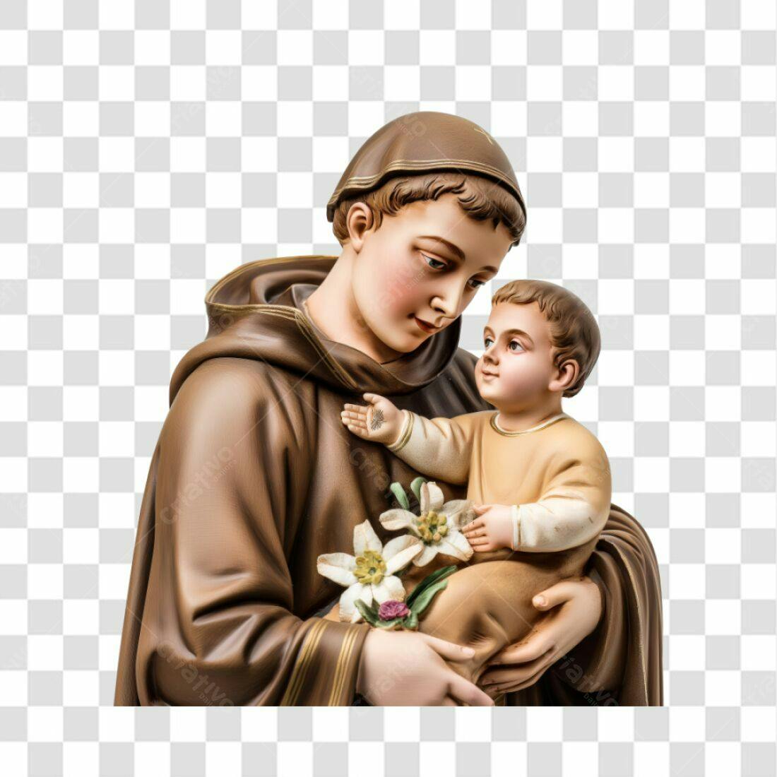 Icone Santo Antonio com o Menino Jesus PNG com fundo transparente