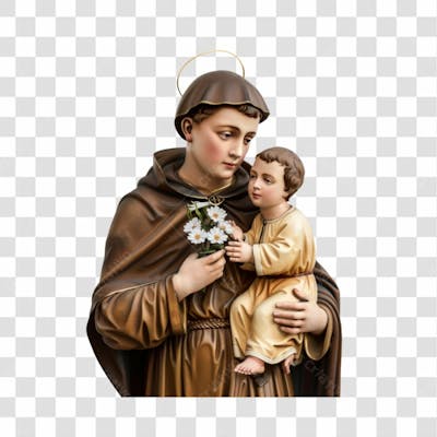 Imagem Católica Santo Antônio Pádua Lisboa Com Fundo Transparente
