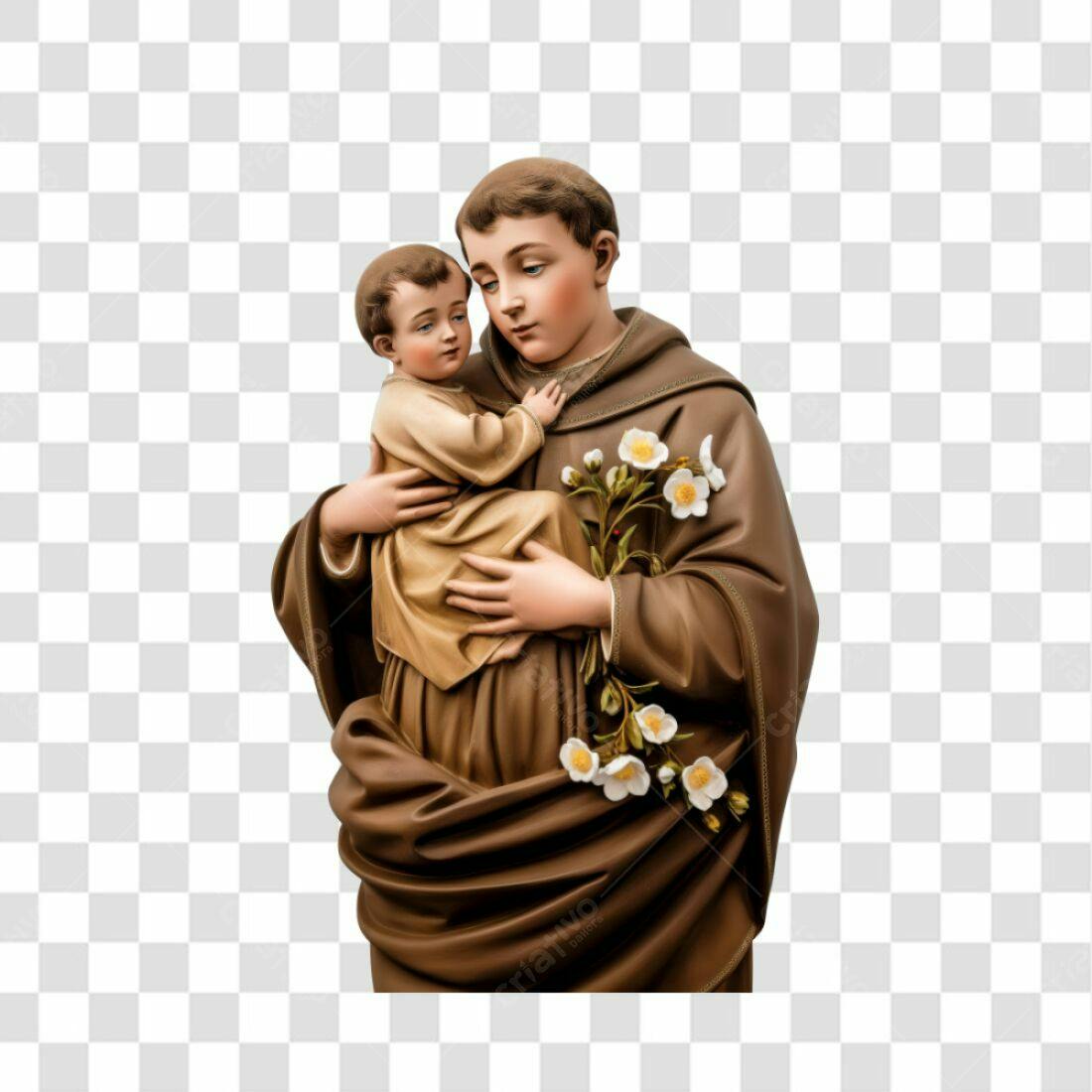 Icone Santo Antonio com Menino Jesus PNG com fundo transparente