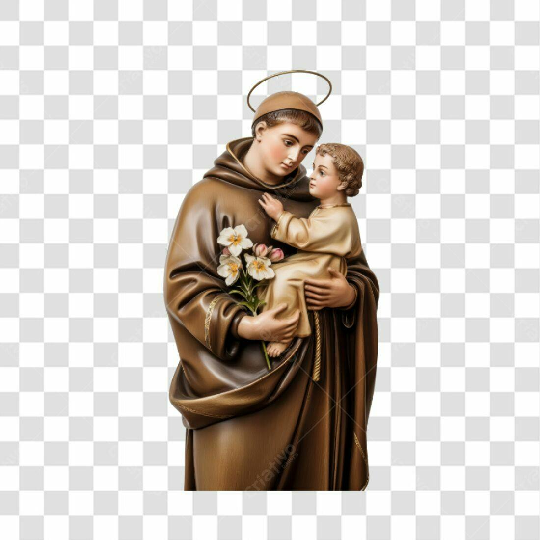 Icone Santo Antonio com o Menino Jesus PNG com fundo transparente