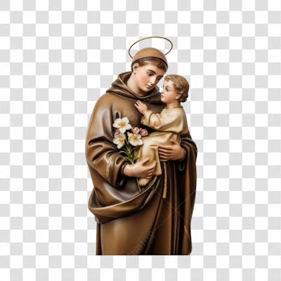 Imagem Católica Santo Antônio Pádua Lisboa Com Fundo Transparente