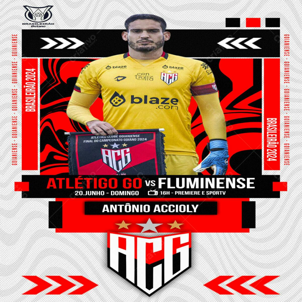 Flyer Atlético Goianiense x Fluminense PSD Editável
