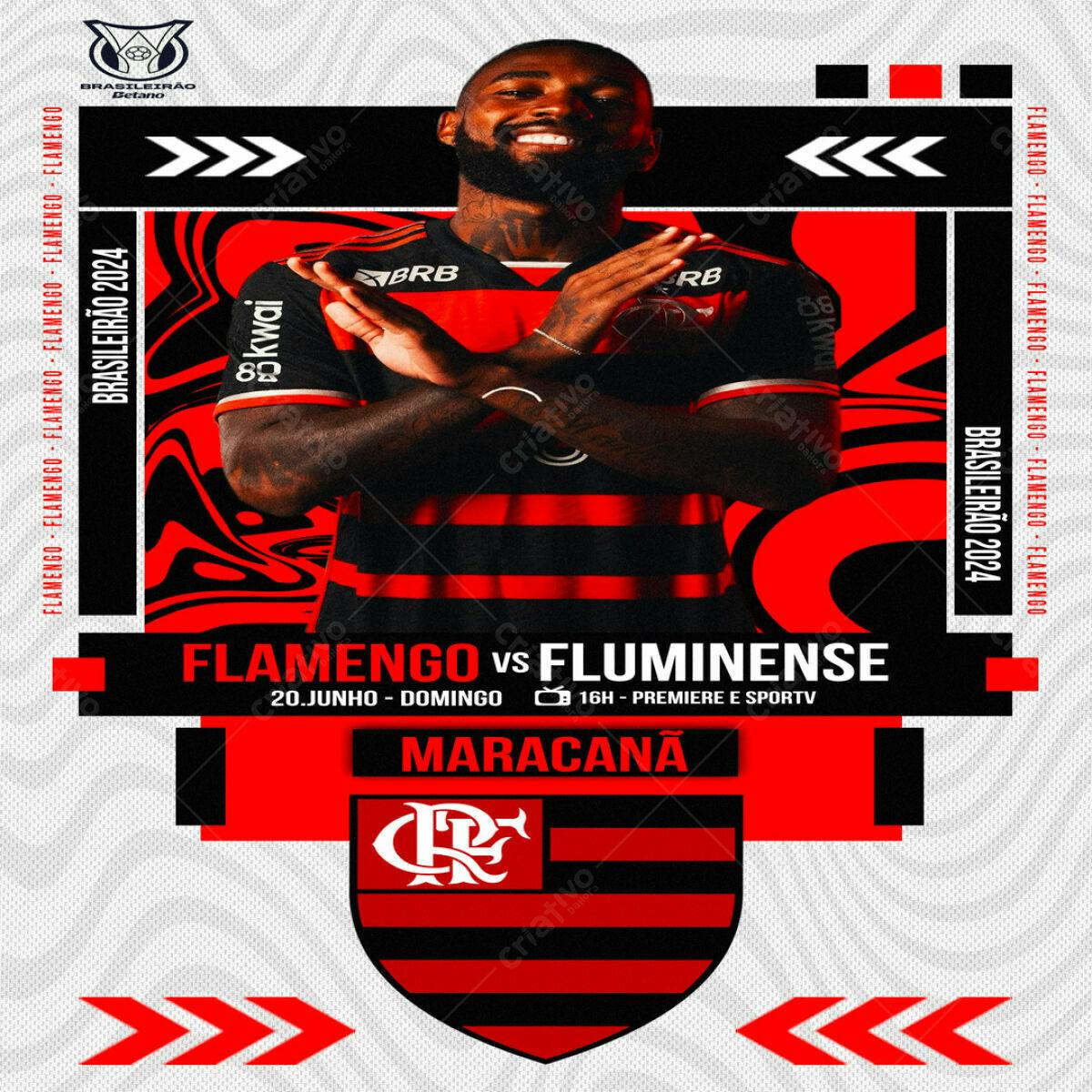 Flyer Flamengo vs Fluminense PSD Editável