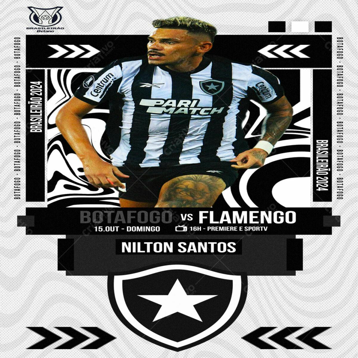 Flyer Botafogo vs Flamengo PSD Editável